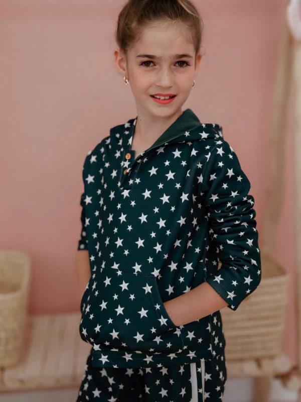 Sudadera Estrellas Capucha Fam. Pippi Mon Petit Bonbon