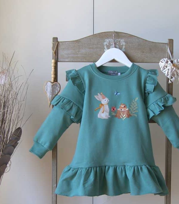 Vestido Verde Agua Fam. Cumpleaños Mon Petit Bonbon