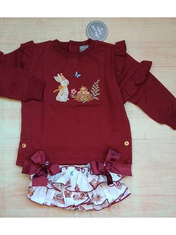 Braga Falda Fam. Cumpleaños Burdeos Mon Petit Bonbon