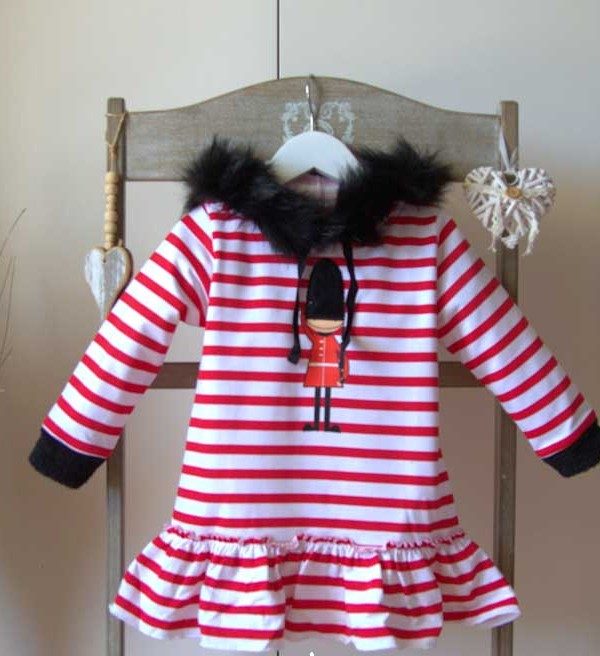 Vestido London C/ Capucha Pelo Mon Petit Bonbon