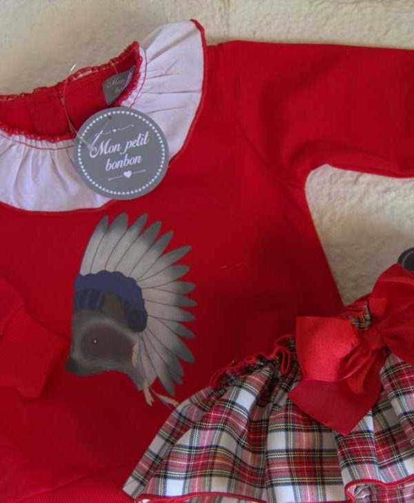 Sudadera Mapache Cuello Volante Mon Petit Bonbon