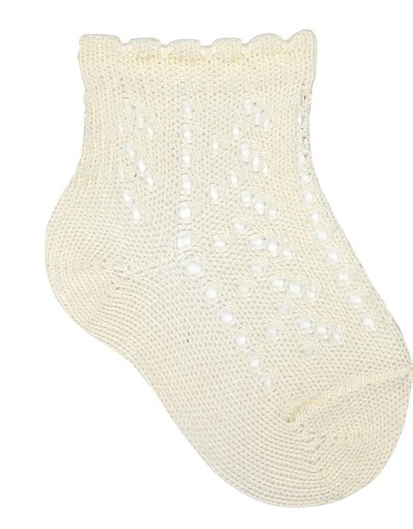 Calcetines perlé calados con puño ondulina Condor